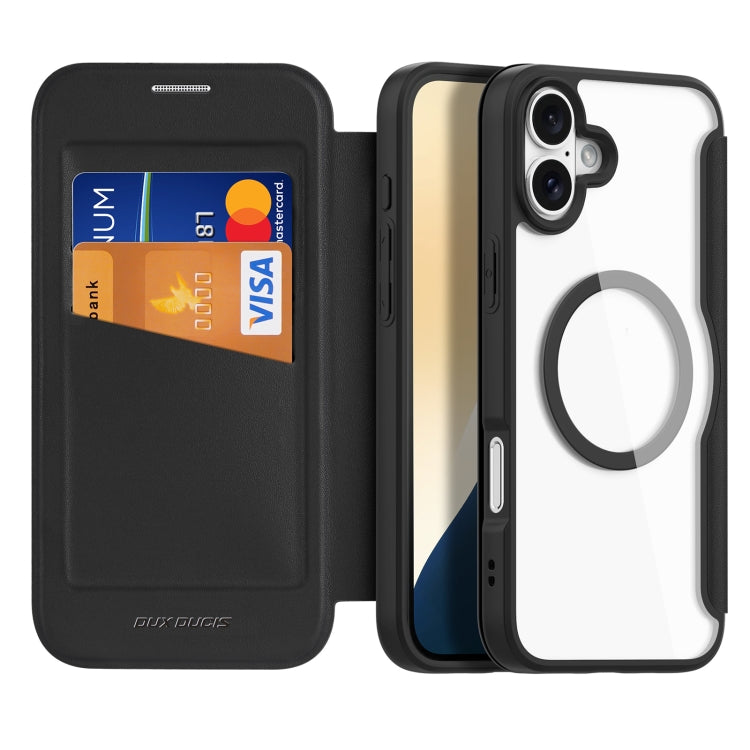 For iPhone 16 DUX DUCIS Skin X Pro Series Magsafe PC + TPU Phone Leather Case(Black) - iPhone 16 Cases by DUX DUCIS | Online Shopping South Africa | PMC TechLife | Buy Now Pay Later Mobicred