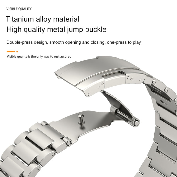 22mm Three Strains Vertical Riser Turtle Buckle Titanium Metal Watch Band(Black) - Watch Bands by PMC TechLife | Online Shopping South Africa | PMC TechLife