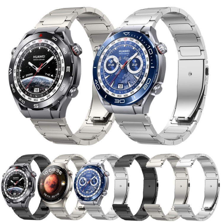 22mm Three Strains Uplift Jump Buckle Titanium Metal Watch Band(Black) - Watch Bands by PMC TechLife | Online Shopping South Africa | PMC TechLife