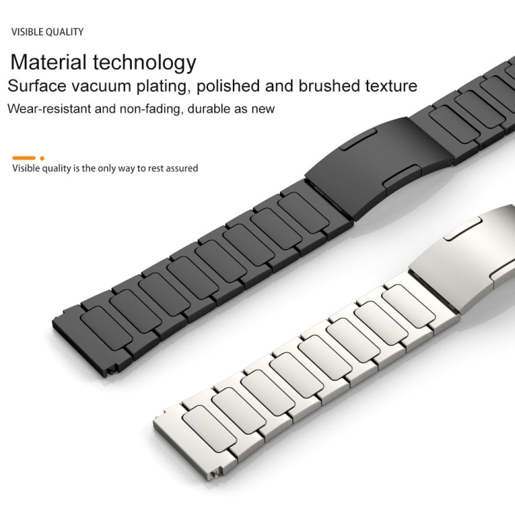 22mm Three Strains Uplift HW Buckle Titanium Metal Watch Band(Black) - Watch Bands by PMC TechLife | Online Shopping South Africa | PMC TechLife