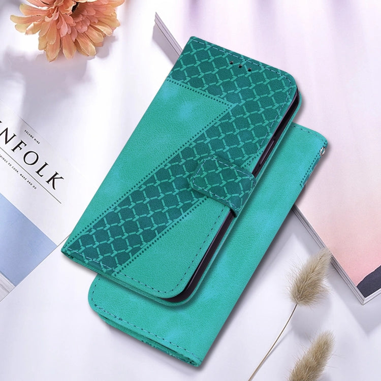 For Google Pixel 9 Pro 7-shaped Embossed Leather Phone Case(Green) - Google Cases by PMC Jewellery | Online Shopping South Africa | PMC Jewellery | Buy Now Pay Later Mobicred