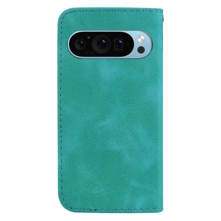 For Google Pixel 9 Pro 7-shaped Embossed Leather Phone Case(Green) - Google Cases by PMC Jewellery | Online Shopping South Africa | PMC Jewellery | Buy Now Pay Later Mobicred