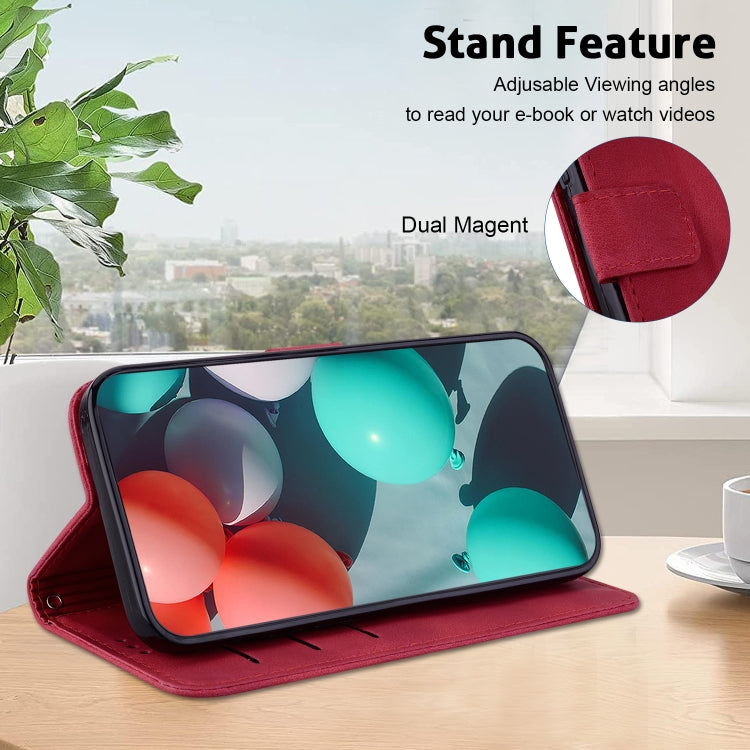 For Google Pixel 9 Pro 7-shaped Embossed Leather Phone Case(Red) - Google Cases by PMC TechLife | Online Shopping South Africa | PMC TechLife | Buy Now Pay Later Mobicred