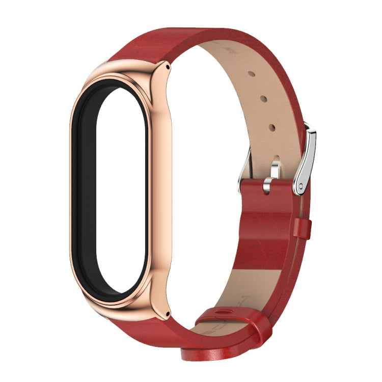 For Xiaomi Mi Band 8 Mijobs CS Case Microfiber PU Leather Watch Band(Red Rose Gold) - free shipping - PMc TechLife - Order now!