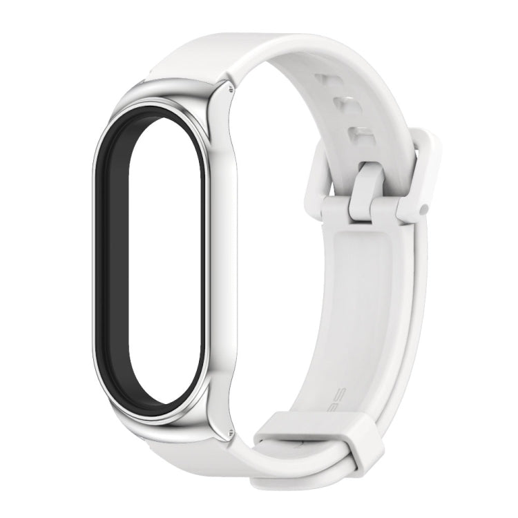 For Xiaomi Mi Band 8 Mijobs CS Case Silicone Watch Band(White Silver) - free shipping - PMc TechLife - Order now!