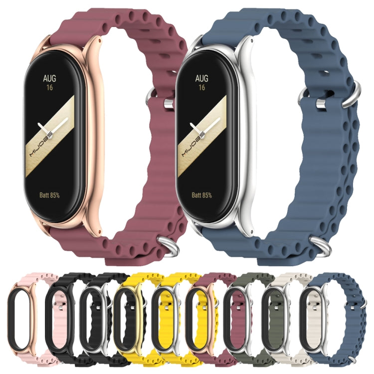 For Xiaomi Mi Band 8 Mijobs Plus Case Marine Silicone Breathable Watch Band(Space Blue Silver) - free shipping - PMc TechLife - Order now!
