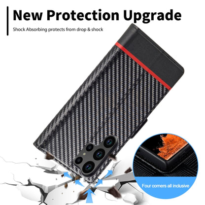 For Samsung Galaxy S24 Ultra 5G LC.IMEEKE Carbon Fiber Leather Phone Case(Horizontal Black) - Galaxy S24 Ultra 5G Cases by LC.IMEEKE | Online Shopping South Africa | PMC Jewellery | Buy Now Pay Later Mobicred