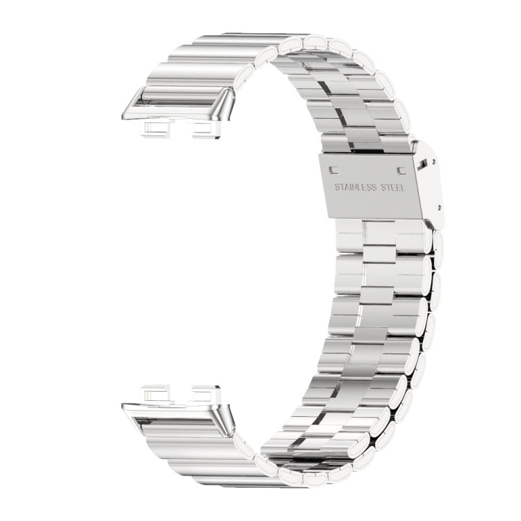 For Huawei Band 8 Mijobs Bamboo Buckle Stainless Steel Watch Band(Silver) - Watch Bands by MIJOBS | Online Shopping South Africa | PMC Jewellery