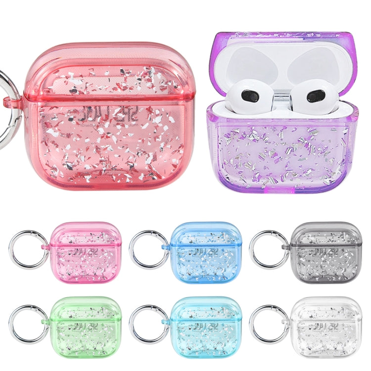 For AirPods 3 Silver Foil Epoxy Bluetooth Earphone Protective Case(Pink) - For AirPods 3 by PMC Jewellery | Online Shopping South Africa | PMC Jewellery | Buy Now Pay Later Mobicred