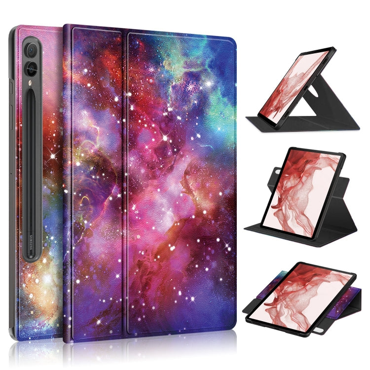 For Samsung Galaxy Tab S9+ 360 Rotation Stand Painted Smart Leather Tablet Case(Milky Way) - Galaxy Tab S9+ Cases by PMC Jewellery | Online Shopping South Africa | PMC Jewellery | Buy Now Pay Later Mobicred