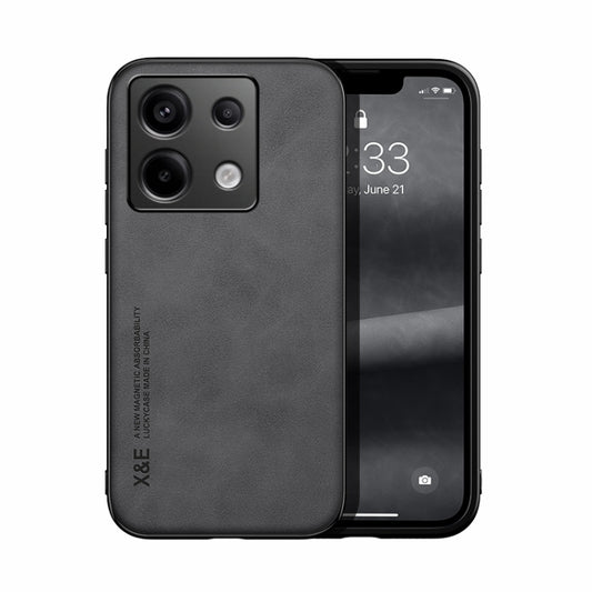 For Xiaomi Redmi Note 13 Pro 5G Skin Feel Magnetic Leather Back Phone Case(Dark Grey) - Note 13 Pro Cases by PMC Jewellery | Online Shopping South Africa | PMC Jewellery | Buy Now Pay Later Mobicred