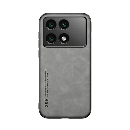 For Xiaomi Redmi K70 Skin Feel Magnetic Leather Back Phone Case(Light Grey) - K70 Cases by PMC Jewellery | Online Shopping South Africa | PMC Jewellery | Buy Now Pay Later Mobicred