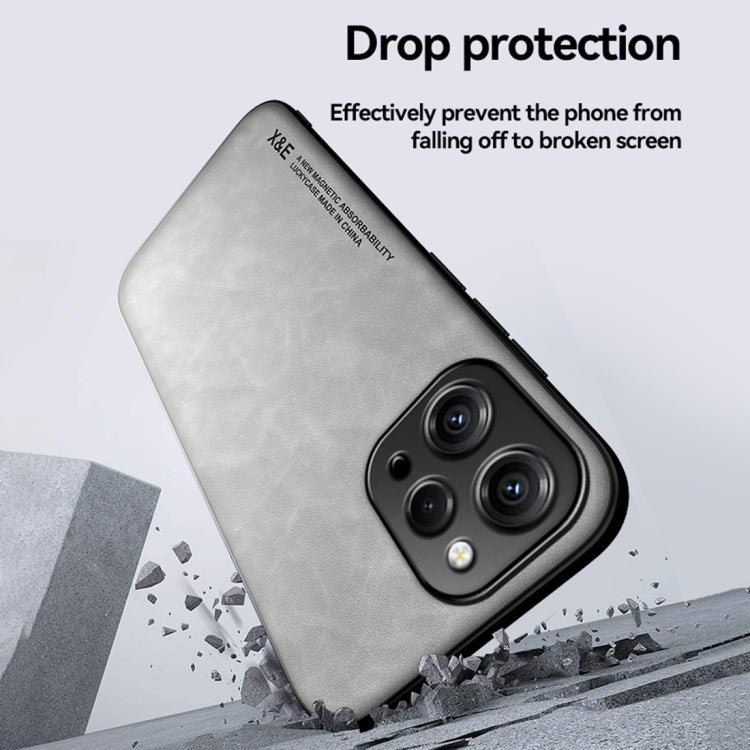 For Xiaomi 14 Pro Skin Feel Magnetic Leather Back Phone Case(Light Grey) - 14 Pro Cases by PMC TechLife | Online Shopping South Africa | PMC TechLife | Buy Now Pay Later Mobicred