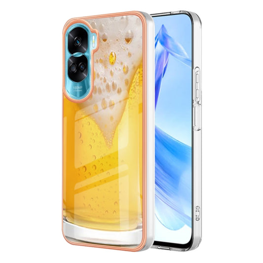 For Honor 90 Lite 5G Electroplating Marble Dual-side IMD Phone Case(Draft Beer) - Honor Cases by PMC Jewellery | Online Shopping South Africa | PMC Jewellery | Buy Now Pay Later Mobicred