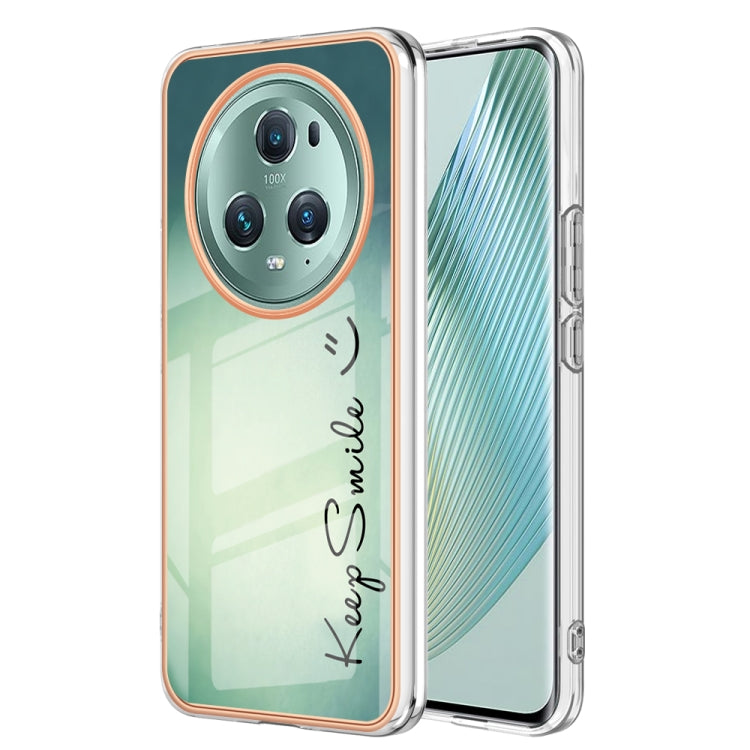 For Honor Magic 5 Pro Electroplating Marble Dual-side IMD Phone Case(Smile) - Honor Cases by PMC TechLife | Online Shopping South Africa | PMC TechLife | Buy Now Pay Later Mobicred