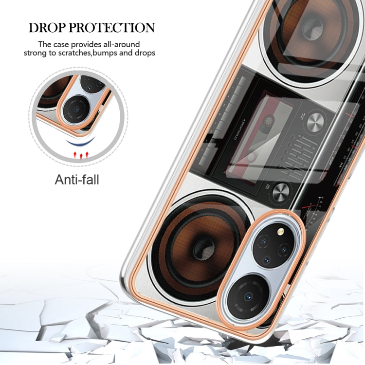 For Honor X7 Electroplating Marble Dual-side IMD Phone Case(Retro Radio) - Honor Cases by PMC TechLife | Online Shopping South Africa | PMC TechLife | Buy Now Pay Later Mobicred