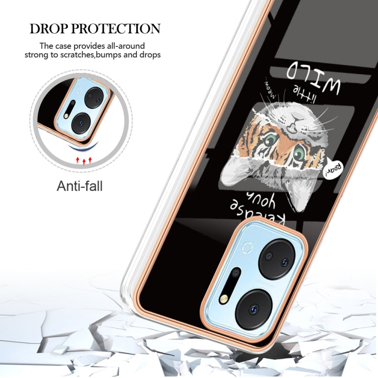 For Honor X7a Electroplating Marble Dual-side IMD Phone Case(Natural Growth) - Honor Cases by PMC TechLife | Online Shopping South Africa | PMC TechLife | Buy Now Pay Later Mobicred