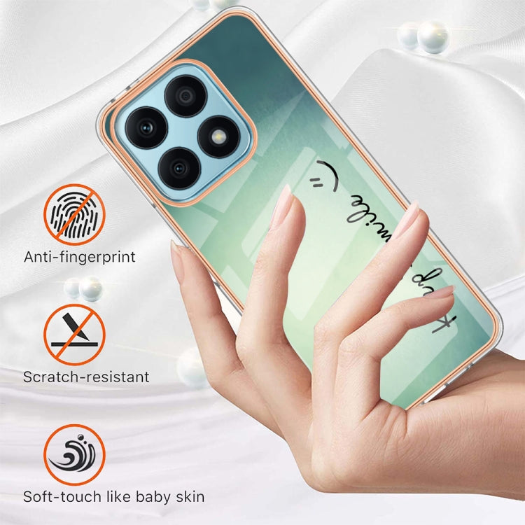 For Honor X8a Electroplating Marble Dual-side IMD Phone Case(Smile) - Honor Cases by PMC TechLife | Online Shopping South Africa | PMC TechLife | Buy Now Pay Later Mobicred