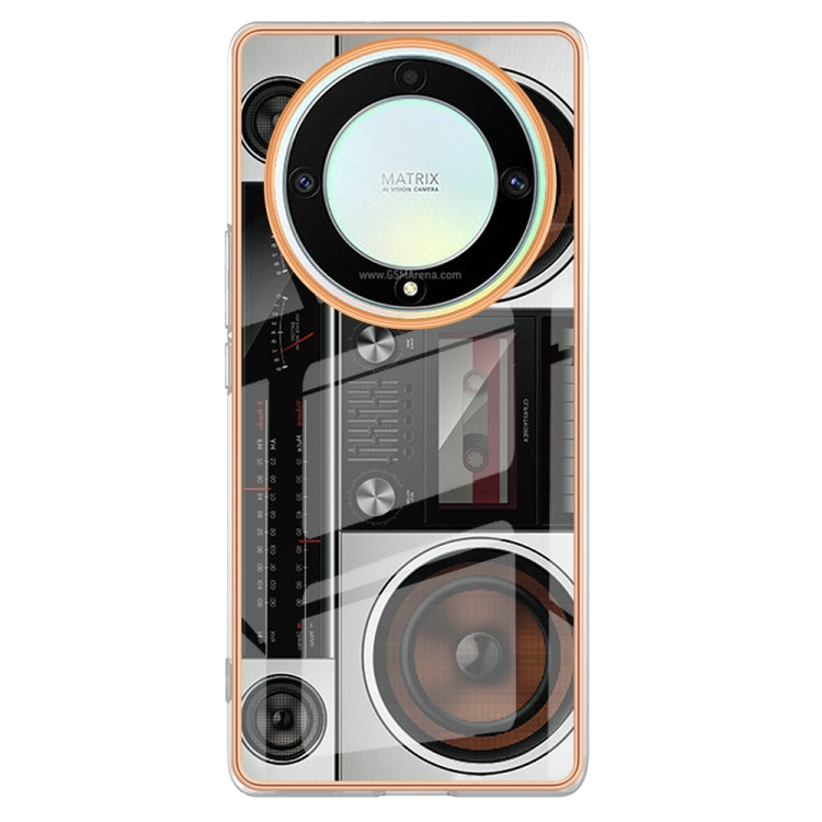 For Honor X9a / Magic5 Lite Electroplating Marble Dual-side IMD Phone Case(Retro Radio) - Honor Cases by PMC TechLife | Online Shopping South Africa | PMC TechLife | Buy Now Pay Later Mobicred