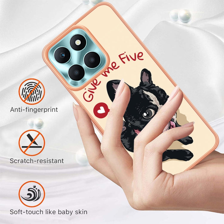 For Honor X6a Electroplating Marble Dual-side IMD Phone Case(Lucky Dog) - Honor Cases by PMC TechLife | Online Shopping South Africa | PMC TechLife | Buy Now Pay Later Mobicred