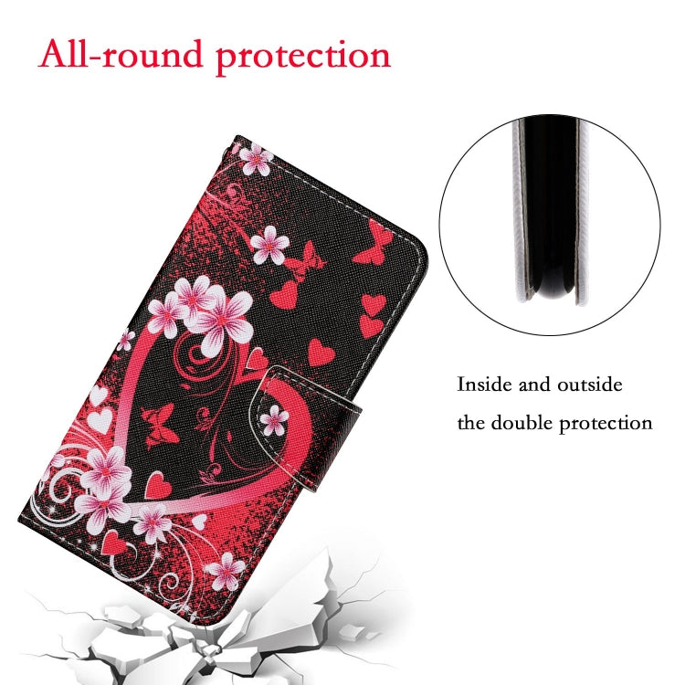 For iPhone 16 Pro 3D Colored Drawing Flip Leather Phone Case(Red Heart) - iPhone 16 Pro Cases by PMC TechLife | Online Shopping South Africa | PMC TechLife | Buy Now Pay Later Mobicred