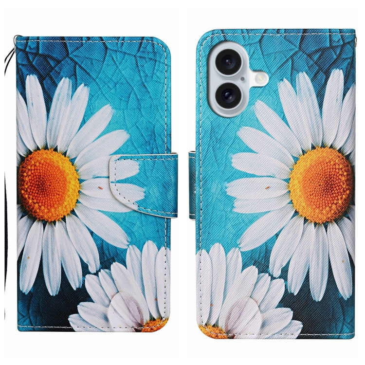 For iPhone 16 Plus 3D Colored Drawing Flip Leather Phone Case(Chrysanthemum) - iPhone 16 Plus Cases by PMC Jewellery | Online Shopping South Africa | PMC Jewellery | Buy Now Pay Later Mobicred