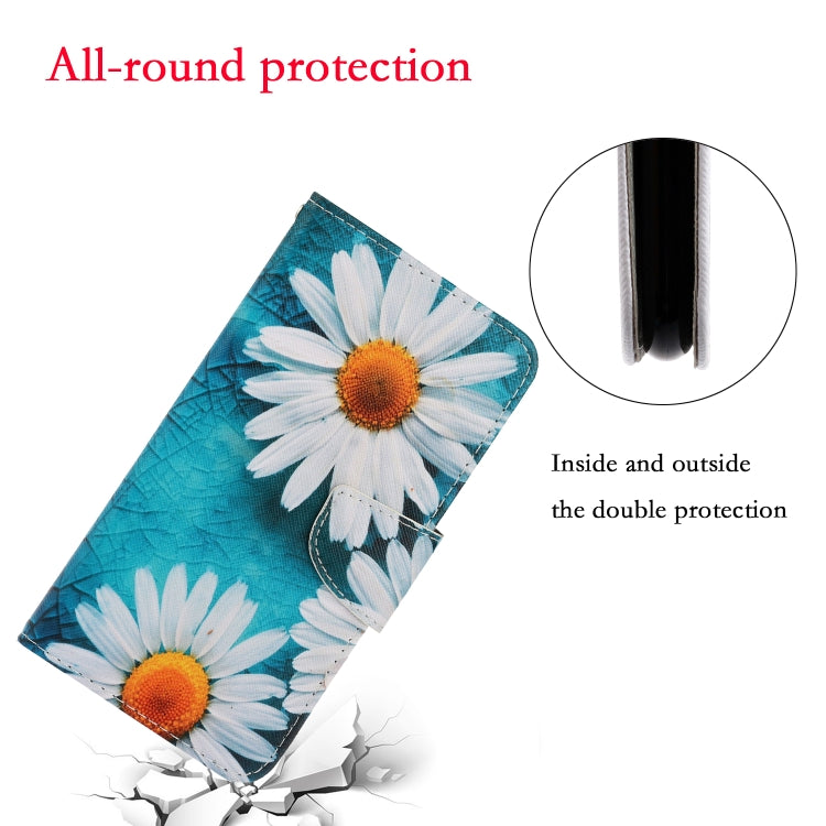 For iPhone 16 3D Colored Drawing Flip Leather Phone Case(Daisy) - iPhone 16 Cases by PMC Jewellery | Online Shopping South Africa | PMC Jewellery | Buy Now Pay Later Mobicred