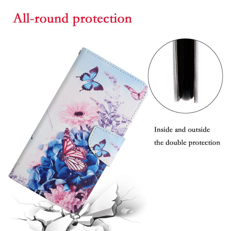 For iPhone 16 3D Colored Drawing Flip Leather Phone Case(Purple butterfly) - iPhone 16 Cases by PMC TechLife | Online Shopping South Africa | PMC TechLife | Buy Now Pay Later Mobicred