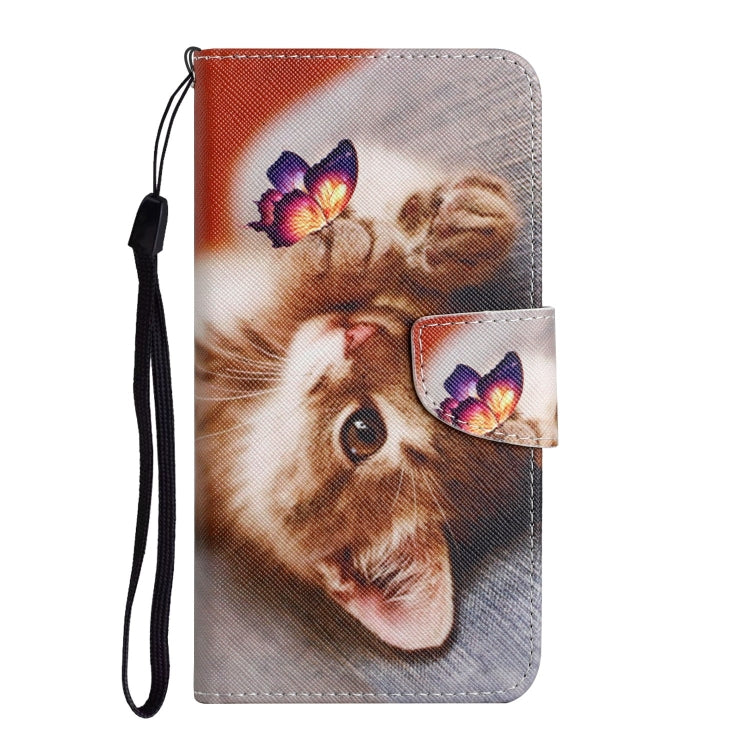 For iPhone 16 3D Colored Drawing Flip Leather Phone Case(Butterfly Cat) - iPhone 16 Cases by PMC TechLife | Online Shopping South Africa | PMC TechLife | Buy Now Pay Later Mobicred
