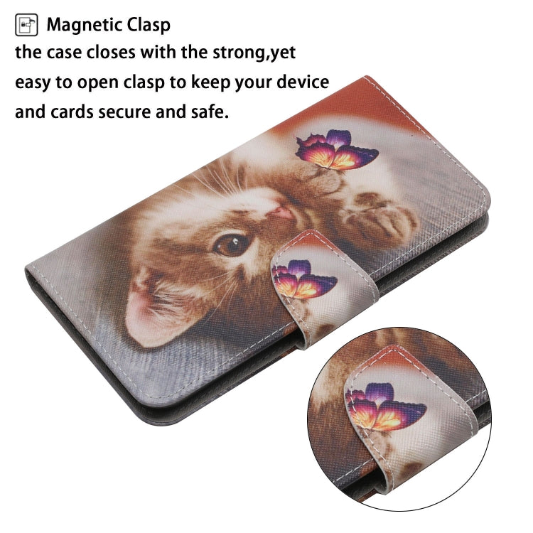 For iPhone 16 3D Colored Drawing Flip Leather Phone Case(Butterfly Cat) - iPhone 16 Cases by PMC TechLife | Online Shopping South Africa | PMC TechLife | Buy Now Pay Later Mobicred
