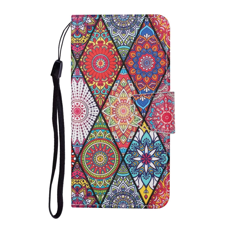 For iPhone 16 3D Colored Drawing Flip Leather Phone Case(Rhombus Totem) - iPhone 16 Cases by PMC Jewellery | Online Shopping South Africa | PMC Jewellery | Buy Now Pay Later Mobicred