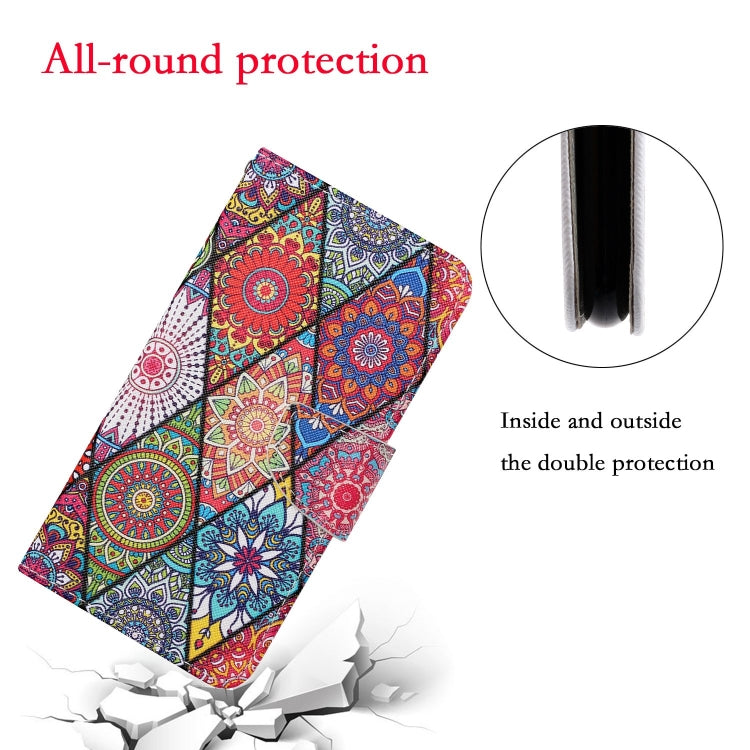 For iPhone 16 3D Colored Drawing Flip Leather Phone Case(Rhombus Totem) - iPhone 16 Cases by PMC Jewellery | Online Shopping South Africa | PMC Jewellery | Buy Now Pay Later Mobicred