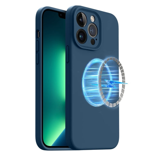 For iPhone 13 Pro Max LK MagSafe Magnetic Silicone Phone Case(Blue) - iPhone 13 Pro Max Cases by PMC Jewellery | Online Shopping South Africa | PMC Jewellery