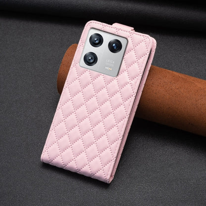 For Xiaomi 13 Diamond Lattice Vertical Flip Leather Phone Case(Pink) - 13 Cases by PMC Jewellery | Online Shopping South Africa | PMC Jewellery | Buy Now Pay Later Mobicred