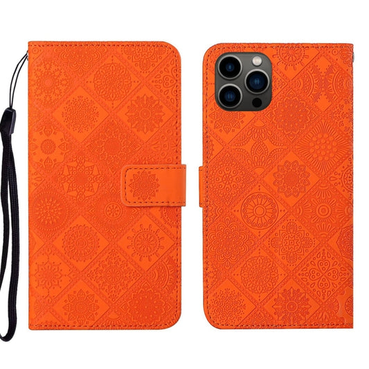 For iPhone 16 Pro Ethnic Style Embossed Pattern Leather Phone Case(Orange) - iPhone 16 Pro Cases by PMC Jewellery | Online Shopping South Africa | PMC Jewellery | Buy Now Pay Later Mobicred