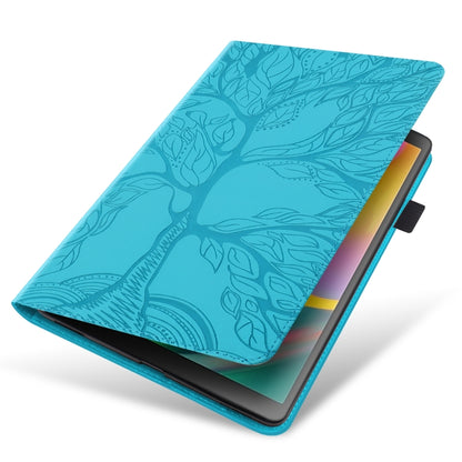 For Samsung Galaxy Tab S9 / S8 / S7 Life Tree Series Horizontal Flip Leather Tablet Case(Lake Blue) - Galaxy Tab S8 Cases by PMC Jewellery | Online Shopping South Africa | PMC Jewellery | Buy Now Pay Later Mobicred