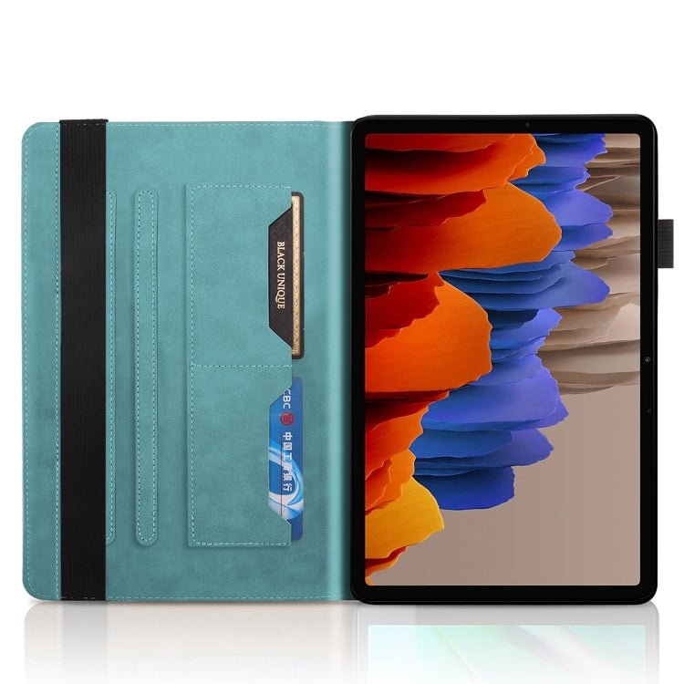 For Samsung Galaxy Tab S9+ Life Tree Series Horizontal Flip Leather Tablet Case(Lake Blue) - Galaxy Tab S9+ Cases by PMC Jewellery | Online Shopping South Africa | PMC Jewellery | Buy Now Pay Later Mobicred