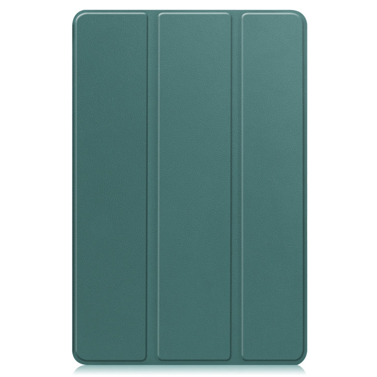 For Huawei MatePad 11.5 2023 Custer Texture 3-Fold Holder Leather Tablet Case(Green) - Huawei by PMC TechLife | Online Shopping South Africa | PMC TechLife