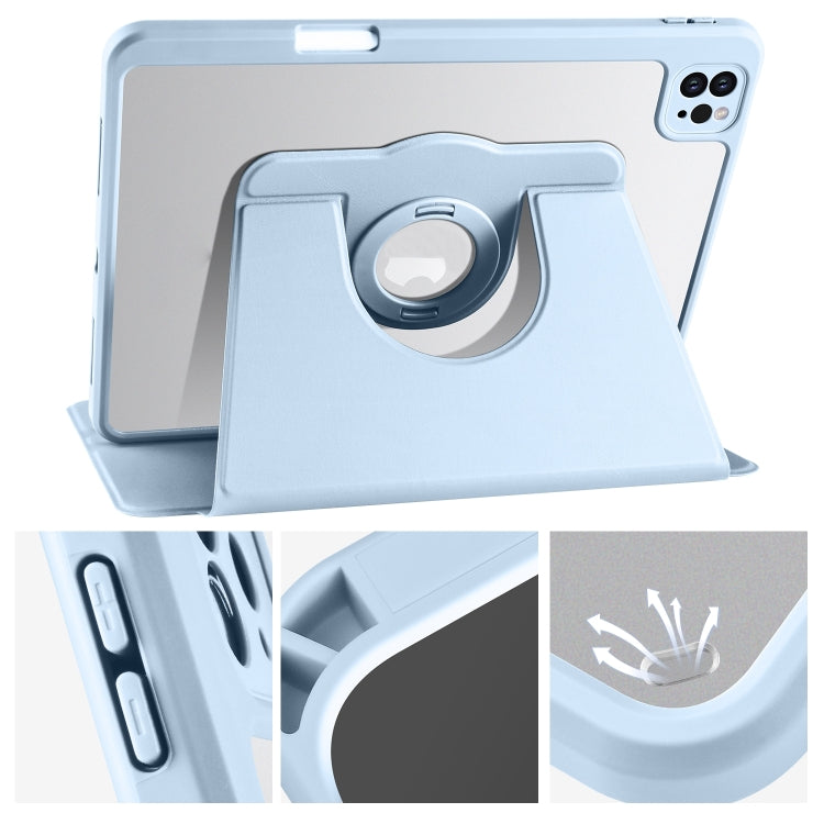 For iPad Pro 11 2024 Acrylic 360 Rotation Detachable Leather Tablet Case(Ice Blue) - iPad Pro 11 2024 Cases by PMC TechLife | Online Shopping South Africa | PMC TechLife | Buy Now Pay Later Mobicred