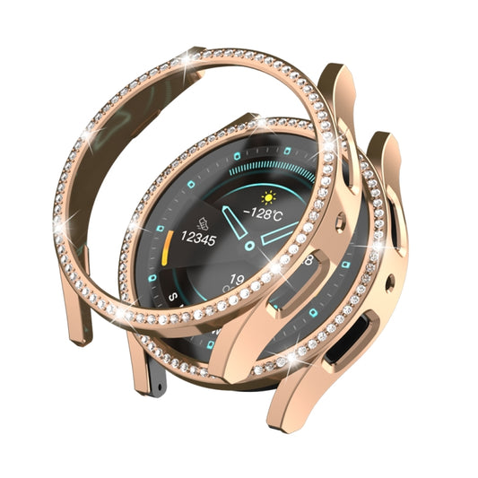 For Samsung Galaxy Watch 6 40mm Diamond Hollow PC Watch Protective Case(Rose Gold) - Watch Cases by PMC Jewellery | Online Shopping South Africa | PMC Jewellery