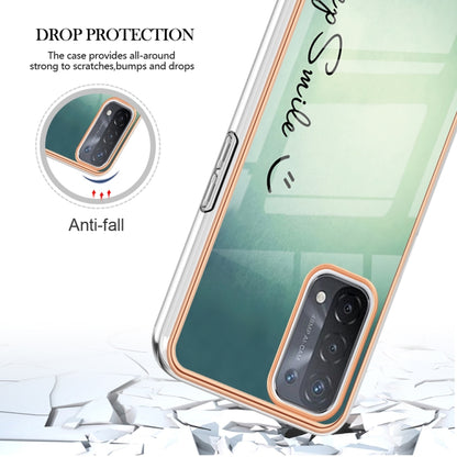 For OPPO A74 / A93 5G / A54 5G / A93s 5G Electroplating Marble Dual-side IMD Phone Case(Smile) - OPPO Cases by PMC Jewellery | Online Shopping South Africa | PMC Jewellery | Buy Now Pay Later Mobicred