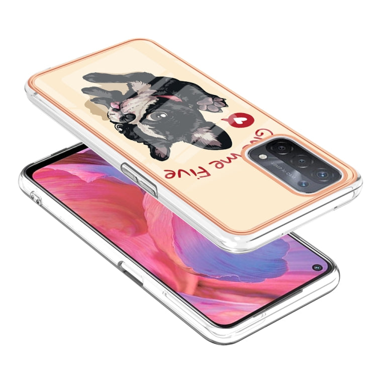 For OPPO A74 / A93 5G / A54 5G / A93s 5G Electroplating Marble Dual-side IMD Phone Case(Lucky Dog) - OPPO Cases by PMC Jewellery | Online Shopping South Africa | PMC Jewellery | Buy Now Pay Later Mobicred