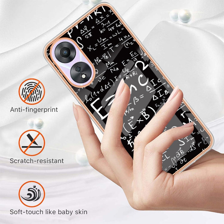 For OPPO A78 / A58 Electroplating Marble Dual-side IMD Phone Case(Equation) - OPPO Cases by PMC TechLife | Online Shopping South Africa | PMC TechLife | Buy Now Pay Later Mobicred