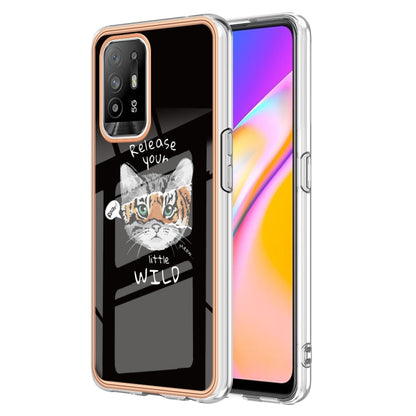 For OPPO A94 5G / A95 5G Electroplating Marble Dual-side IMD Phone Case(Natural Growth) - OPPO Cases by PMC Jewellery | Online Shopping South Africa | PMC Jewellery | Buy Now Pay Later Mobicred