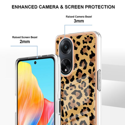 For OPPO A98 Electroplating Marble Dual-side IMD Phone Case(Leopard Print) - OPPO Cases by PMC Jewellery | Online Shopping South Africa | PMC Jewellery | Buy Now Pay Later Mobicred