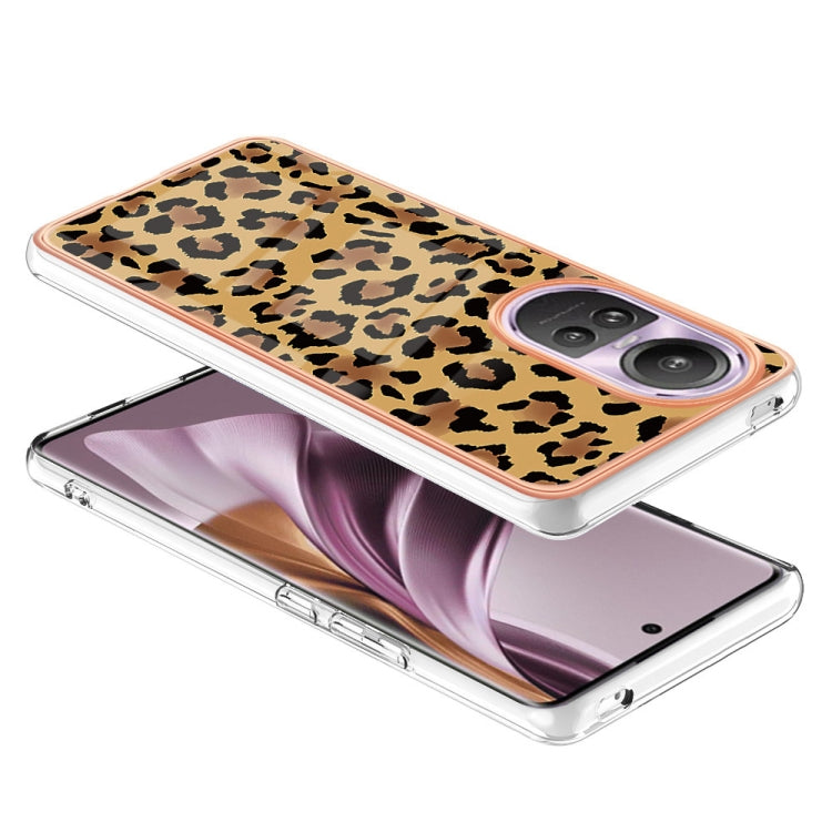 For OPPO Reno10 Pro 5G Global Electroplating Marble Dual-side IMD Phone Case(Leopard Print) - OPPO Cases by PMC Jewellery | Online Shopping South Africa | PMC Jewellery | Buy Now Pay Later Mobicred