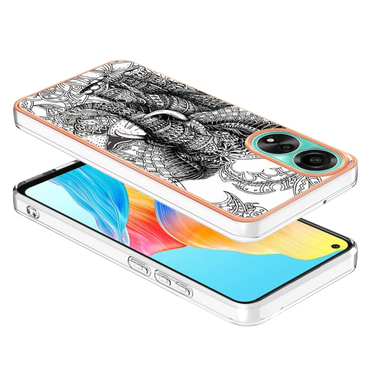 For OPPO A78 4G Electroplating Marble Dual-side IMD Phone Case(Totem Elephant) - OPPO Cases by PMC TechLife | Online Shopping South Africa | PMC TechLife | Buy Now Pay Later Mobicred