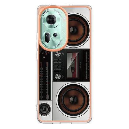 For OPPO Reno11 5G Global Electroplating Marble Dual-side IMD Phone Case(Retro Radio) - Reno11 Cases by PMC Jewellery | Online Shopping South Africa | PMC Jewellery | Buy Now Pay Later Mobicred