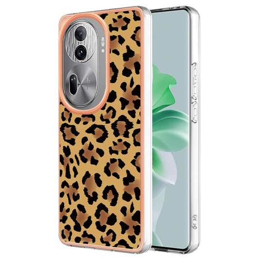 For OPPO Reno11 Pro 5G Global Electroplating Marble Dual-side IMD Phone Case(Leopard Print) - Reno11 Pro Cases by PMC Jewellery | Online Shopping South Africa | PMC Jewellery | Buy Now Pay Later Mobicred