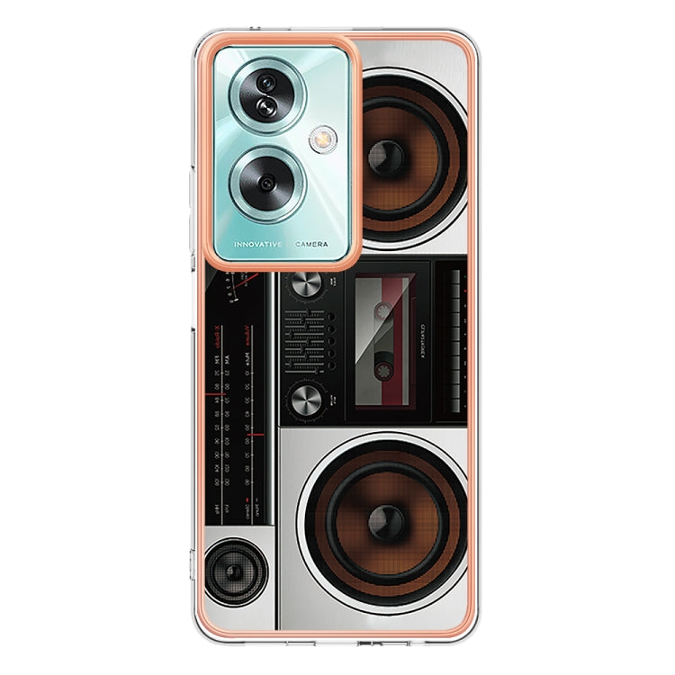 For OPPO A79 5G Global Electroplating Marble Dual-side IMD Phone Case(Retro Radio) - OPPO Cases by PMC Jewellery | Online Shopping South Africa | PMC Jewellery | Buy Now Pay Later Mobicred